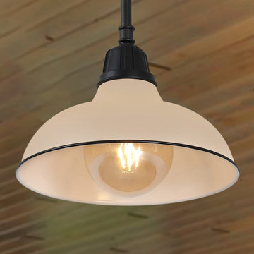 Jasper 12.25" Farmhouse Industrial Indoor/Outdoor Iron LED Pendant